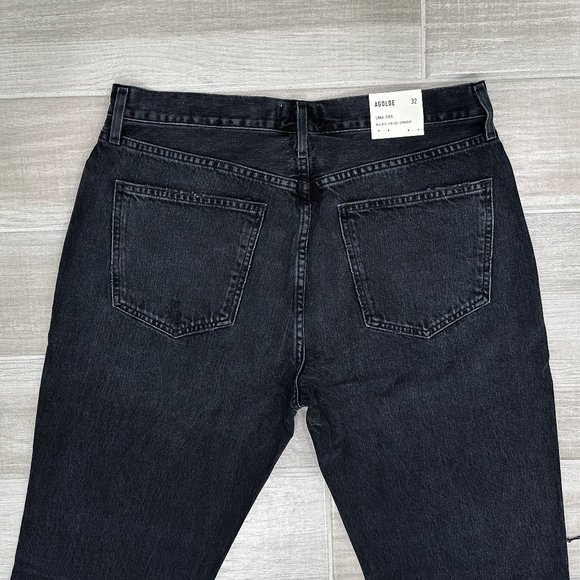 Agolde Lana Mid Rise Vintage Straight in Disorder Washed Black Distressed Jeans - Picture 11 of 12